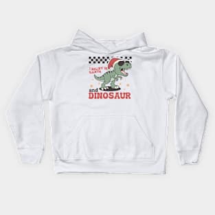 I believ in santa and dinosaur Kids Hoodie